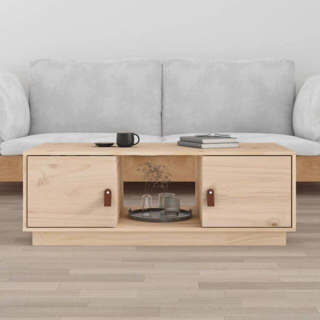 Berkfield Home Coffee Table 100x50x35 cm Solid Wood Pine in Brown - Size: 100 x 50 x 35 cm - image 1