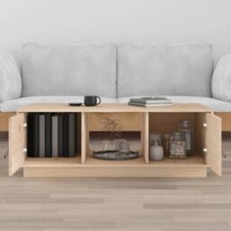 Berkfield Home Coffee Table 100x50x35 cm Solid Wood Pine in Brown - Size: 100 x 50 x 35 cm - thumbnail 3