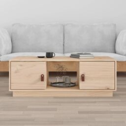 Berkfield Home Coffee Table 100x50x35 cm Solid Wood Pine in Brown - Size: 100 x 50 x 35 cm - thumbnail 1