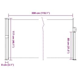 Berkfield Home Retractable Side Awning Black 117x300 cm - thumbnail 9