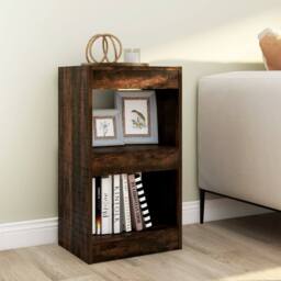 Berkfield Home Book Cabinet/Room Divider Smoked Oak 40x30x72 cm in Brown - Size: 40 x 30 x 72 cm - thumbnail 2