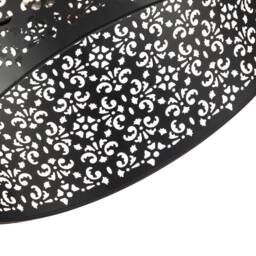 Happy Homewares Moroccan Designed Large Black Metal Pendant Shade with Floral Decor - Size: 16 inches - thumbnail 3