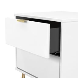 Ready Assembled 2 U Fuji 2 Drawer Bedside Cabinet (Ready Assembled) in White - thumbnail 5