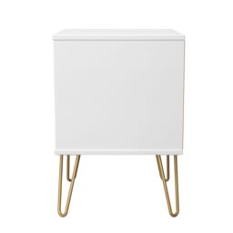 Ready Assembled 2 U Fuji 2 Drawer Bedside Cabinet (Ready Assembled) in White - thumbnail 2