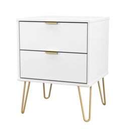 Ready Assembled 2 U Fuji 2 Drawer Bedside Cabinet (Ready Assembled) in White - thumbnail 3