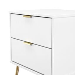 Ready Assembled 2 U Fuji 2 Drawer Bedside Cabinet (Ready Assembled) in White - thumbnail 4