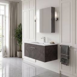 Balterley Winshill Contemporary 1 Drawer Wall Hung Vanity Basin Unit, 800mm in Grey - thumbnail 4