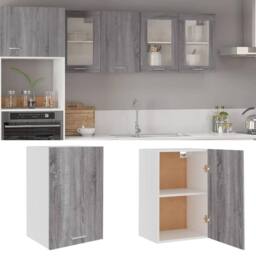 Berkfield Home Hanging Cabinet Grey Sonoma 39.5x31x60 cm Engineered Wood - thumbnail 2