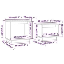 Berkfield Home Nesting Coffee Tables 2 pcs Grey Solid Wood Pine - thumbnail 8