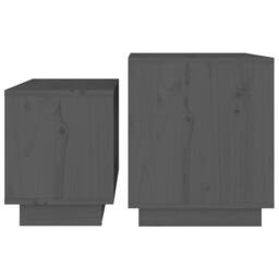 Berkfield Home Nesting Coffee Tables 2 pcs Grey Solid Wood Pine - thumbnail 6