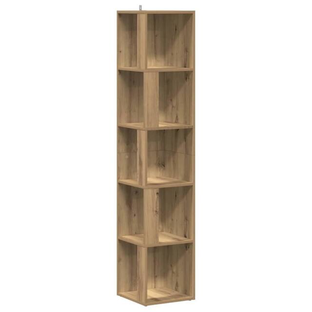 Berkfield Home Corner Cabinet Artisan Oak 33x33x165 cm Engineered Wood in Brown - Size: 33 x 33 x 165 cm - image 1