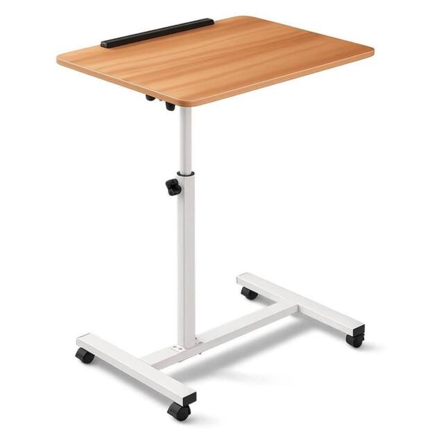 FLAVORA Natural With White Frame-Adjustable Laptop Table Desk - Size: 0.6m2 - image 1