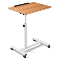 FLAVORA Natural With White Frame-Adjustable Laptop Table Desk - Size: 0.6m2 - thumbnail 1