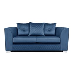 Furnishings For Less UK Victoria Soft Plush Velvet Fabric Sofa Set 3 & 2 Seater Sofa - Scatter Back in Blue - thumbnail 8
