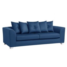 Furnishings For Less UK Victoria Soft Plush Velvet Fabric Sofa Set 3 & 2 Seater Sofa - Scatter Back in Blue - thumbnail 7