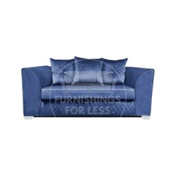 Furnishings For Less UK Victoria Soft Plush Velvet Fabric Sofa Set 3 & 2 Seater Sofa - Scatter Back in Blue - thumbnail 3