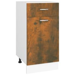 Berkfield Home Drawer Bottom Cabinet Smoked Oak 40x46x81.5 cm Engineered Wood in Brown - thumbnail 2