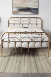 SlumberWorx Ware Victorian Industrial Design Metal Bed Frame in Bronze - Size: King - thumbnail 2