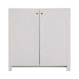 VOGREX White Wooden 2 Door Adjustable Sideboard Cabinet - thumbnail 1