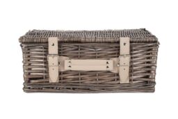 Red Hamper Wicker 35cm Antique Wash Split Willow Picnic Basket Unlined in Grey - thumbnail 3