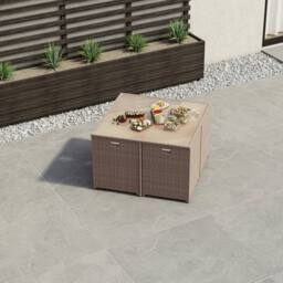 Home Discount 11Pc Garden Vida Cuba 10 Seater Rattan UKFR Fabric Garden Furniture in Natural - thumbnail 4