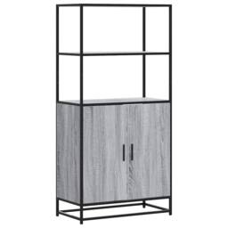 Berkfield Home Highboard Grey Sonoma 68x35x139 cm Engineered Wood & Metal - Size: 68 x 35 x 139 cm - thumbnail 3