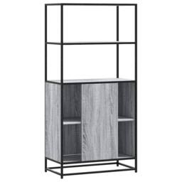 Berkfield Home Highboard Grey Sonoma 68x35x139 cm Engineered Wood & Metal - Size: 68 x 35 x 139 cm - thumbnail 6