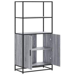 Berkfield Home Highboard Grey Sonoma 68x35x139 cm Engineered Wood & Metal - Size: 68 x 35 x 139 cm - thumbnail 7