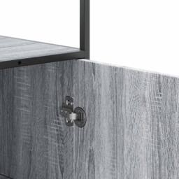 Berkfield Home Highboard Grey Sonoma 68x35x139 cm Engineered Wood & Metal - Size: 68 x 35 x 139 cm - thumbnail 8