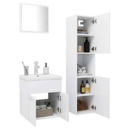 Berkfield Home Bathroom Furniture Set White Engineered Wood - thumbnail 3