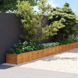 Berkfield Home Garden Raised Bed 960x50x36 cm Corten Steel in Brown - Size: 960 x 50 x 36 cm - thumbnail 2