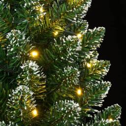 Berkfield Home Artificial Slim Christmas Tree 300 LEDs 240 cm in Green - thumbnail 8
