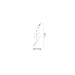 Netlighting Armonia Wall Lamp Wave 12W LED 3000K 900lm Chrome Frosted Acrylic in White - thumbnail 2