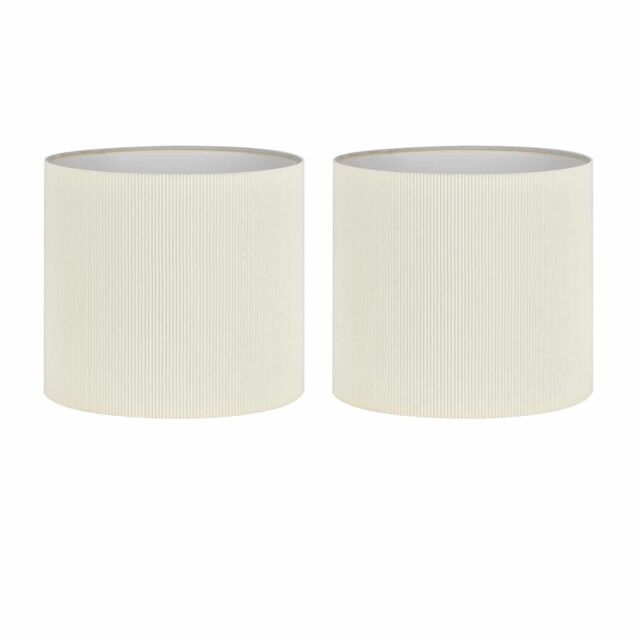 First Choice Lighting Set of 2 White Pleated 15cm Table Lamp Shades - image 1