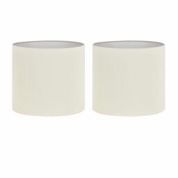 First Choice Lighting Set of 2 White Pleated 15cm Table Lamp Shades - thumbnail 1