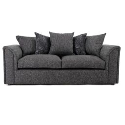 Furnishings For Less UK Byron Dundee Chenille Fabric 3 Seater Sofa Scatter Back Grey or Light Grey - thumbnail 1