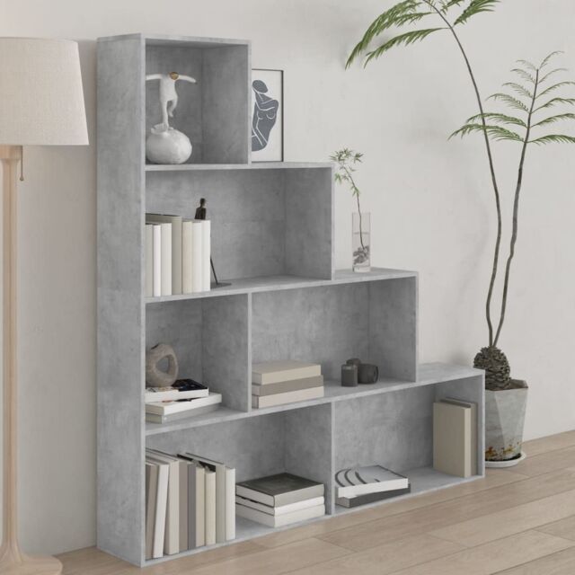 Berkfield Home Book Cabinet/Room Divider Concrete Grey 155x24x160 cm Engineered Wood - Size: 155 x 24 x 160 cm - image 1