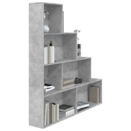 Berkfield Home Book Cabinet/Room Divider Concrete Grey 155x24x160 cm Engineered Wood - Size: 155 x 24 x 160 cm - thumbnail 4