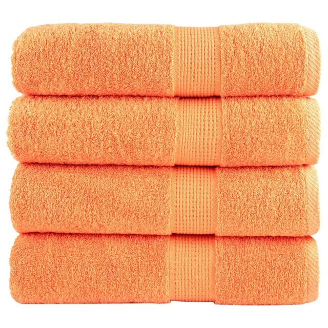 Berkfield Home Premium Bath Towels SOLUND 4 pcs 100x150 cm 600 gsm in Orange - image 1