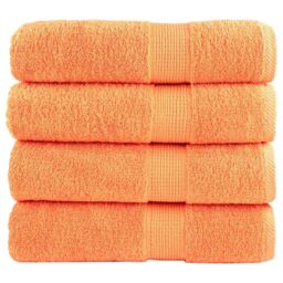 Berkfield Home Premium Bath Towels SOLUND 4 pcs 100x150 cm 600 gsm in Orange - thumbnail 1