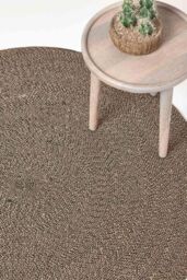 Homescapes Melange Braided Round Rug in Natural - Size: 150 cm diameter - thumbnail 1