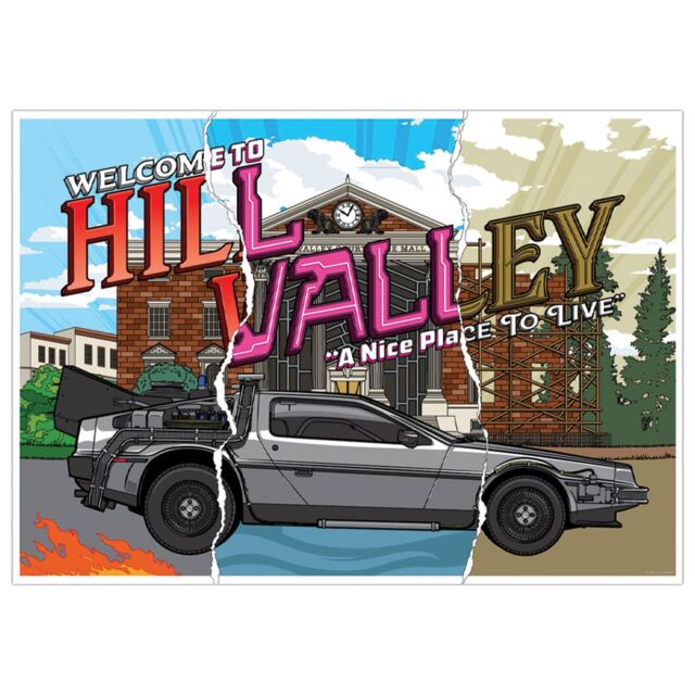 Back To The Future 40th Anniversary Hill Valley Limited Edition & Numbered A3 Art Print - image 1