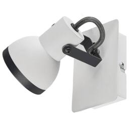 Wyld and Coco Set 2 Wall Lamps White and Black Metal 1 Light Swing Arm Cone - thumbnail 6