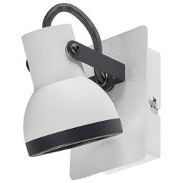 Wyld and Coco Set 2 Wall Lamps White and Black Metal 1 Light Swing Arm Cone - thumbnail 7