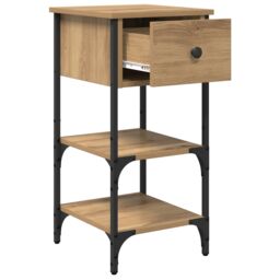 Berkfield Home Bedside Cabinet Artisan Oak 34x36x70 cm Engineered Wood in Beige - Size: 34 x 36 x 70 cm - thumbnail 5