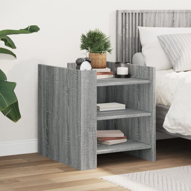 Berkfield Home Bedside Cabinet Grey Sonoma 45x50x50 cm Engineered Wood - Size: 45 x 50 x 50 cm - image 1