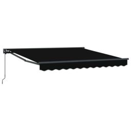 Berkfield Home Retractable Awning Manual Black 300x250 cm Polyester - thumbnail 2