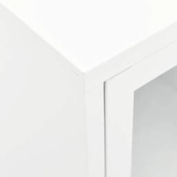 Berkfield Home TV Cabinet White 105x35x52 cm Steel & Glass - Size: 105 x 35 x 52 cm - thumbnail 7
