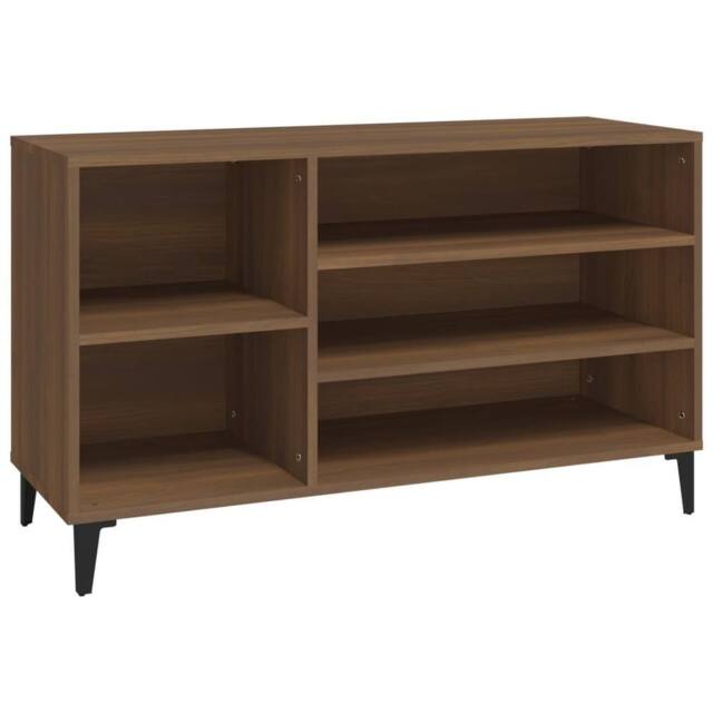 Berkfield Home Shoe Cabinet Brown Oak 102x36x60 cm Engineered Wood - Size: 102 x 36 x 60 cm - image 1