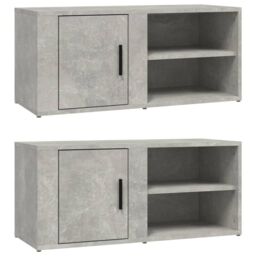Berkfield Home TV Cabinets 2 pcs Concrete Grey 80x31.5x36 cm Engineered Wood - thumbnail 2